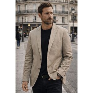 John Varvatos Star USA Beige Blazer Sports Coat Jacket  Mens Size 42